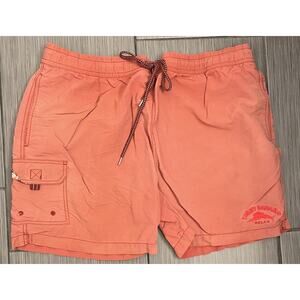 Tommy Bahama Swim Lined Board Shorts XL Orange Cargo Short Pocket Drawstring